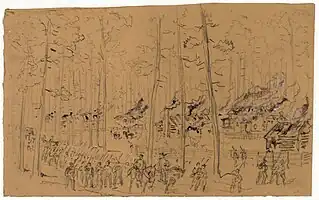 Image 19The original sketch of Sherman in South Carolina: The burning of McPhersonville, at and by William Waud