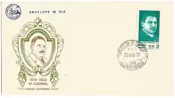 envelope stamped in commemoration of Joao Pandias Calogeras