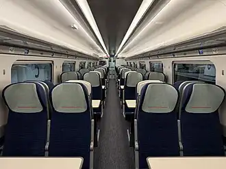 The interior of 807004 in coach B, taken recently after introduction to service.