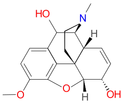 Chemical structure of hydroxycodeine.