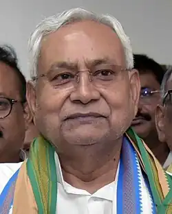 Nitish Kumar with JDU functionaries (cropped).jpg