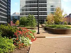 Two Chatham Center building and plaza view in Pittsburgh, PA.