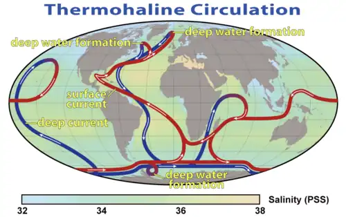 Map showing the global conveyor belt