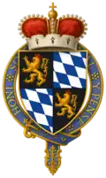 The arms of John Casimir of the Palatinate-Simmern, encircled by the Garter